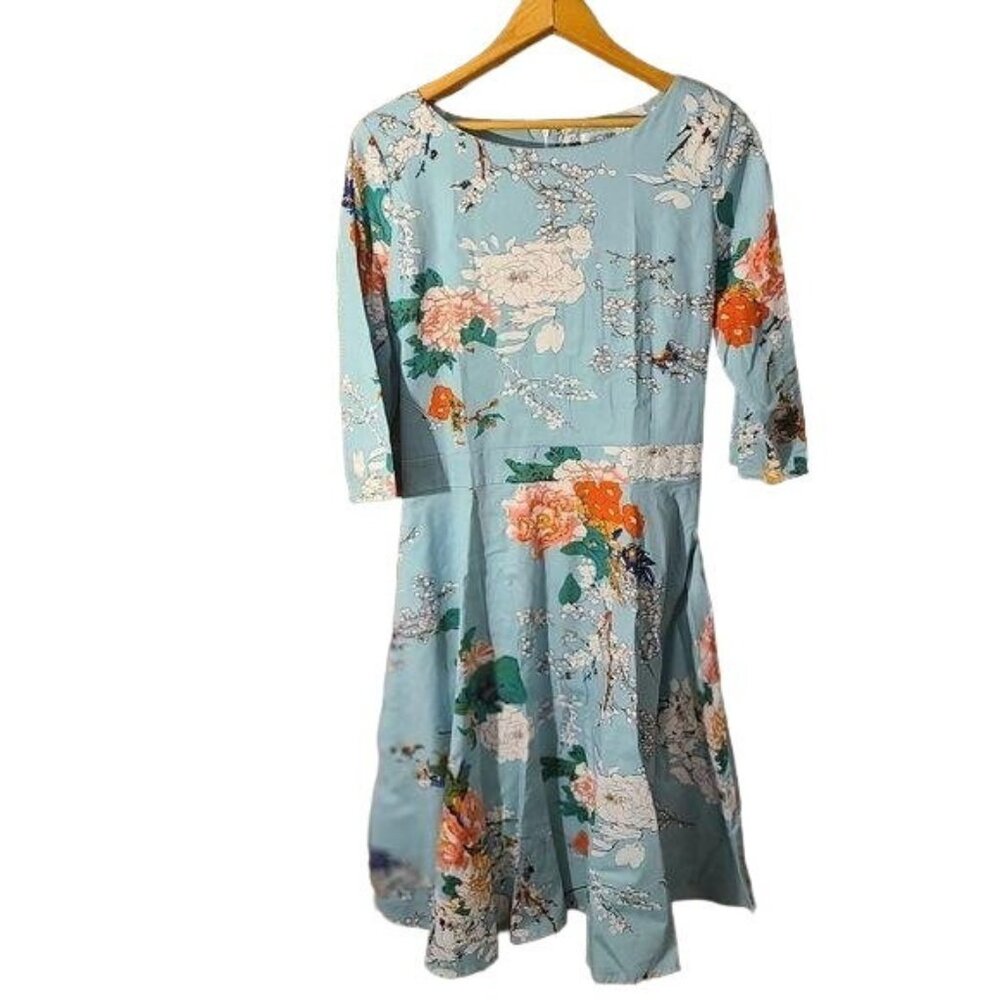 Artter Plus Size XXL Fit and Flare Modest Flower Dress